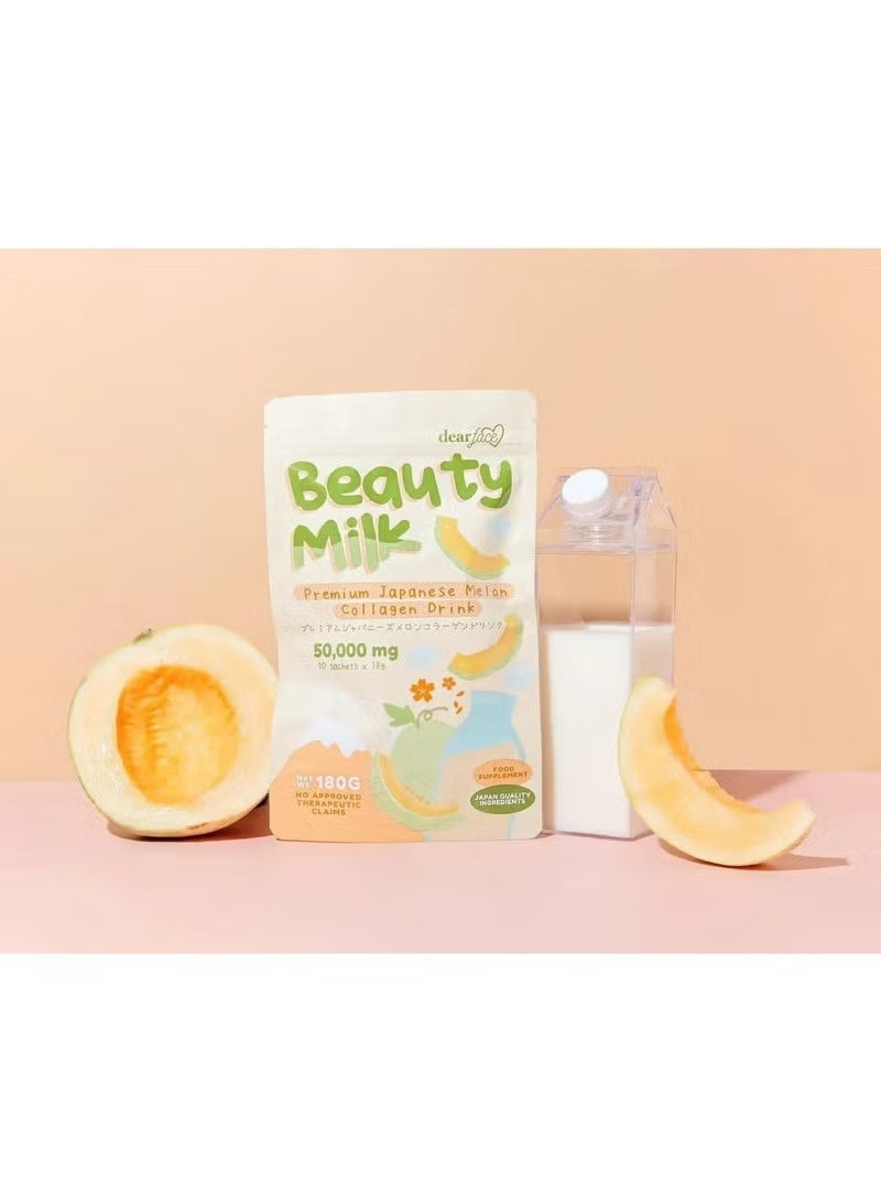 dear face Beauty Milk Collagen Drink 50000mg | 10 Sachets 180g | Japanese Melon Beauty Drink - Image 5